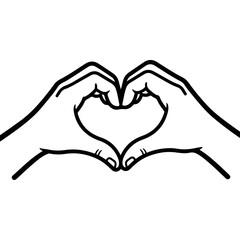 Obraz premium Two hands forming a heart shape with fingers.