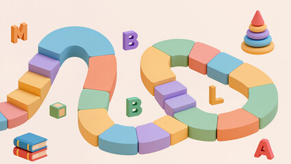 Playful blocks create a whimsical learning space