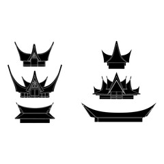 Silhouetted pagoda roofs and temple silhouettes.