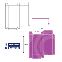 packaging box die cut template illustration die design vector