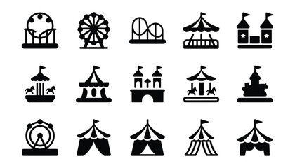 Naklejka premium Traditional Asian Architecture Icons Set in Minimalist Flat Vector Design Style