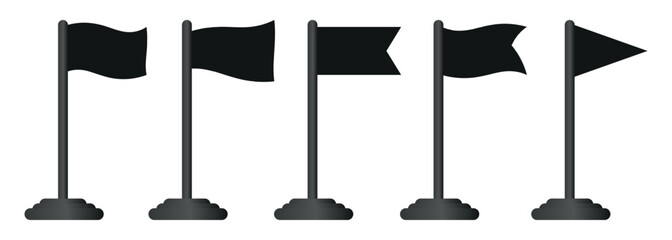 Vector waving flags icon set isolated . Realistic white advertising textile vector flag. 