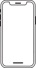 Outline of a modern smartphone with blank screen mobile phone device