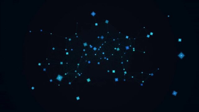 Animated geometric squares video background. Bright glossy tech abstract motion for presentations, digital content, and modern design projects. Loop-ready dynamic backdrop