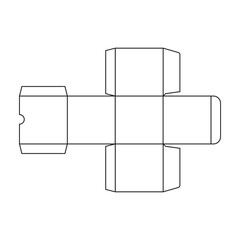 Blank vector diel ine template for small product packaging box design