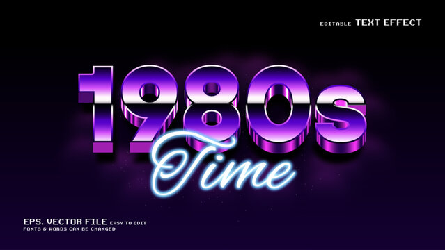 1980s Retro Synthwave Neon Editable Text Effect
