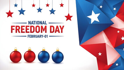 Patriotic banner design celebrating national freedom day on february 01