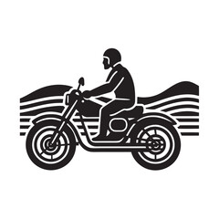 Seaside Freedom Vintage Motorcycle Rider