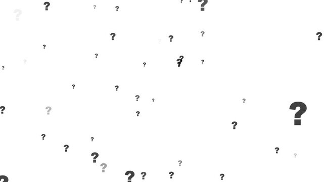 Question mark particle rotate appear slow float side way and faded. question mark animation background