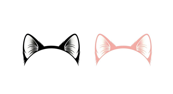 Whimsical cat ears headbands in black and pink for playful fashion