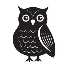 Cute Paper Cut Owl Silhouette Design
