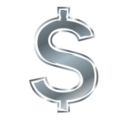 Dollar sign vector. Dollar currency sign in fill color and line art.