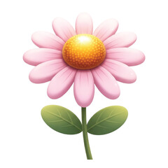 Pink daisy-like flower with yellow center and green stem Keywords: flower, daisy, pink flower