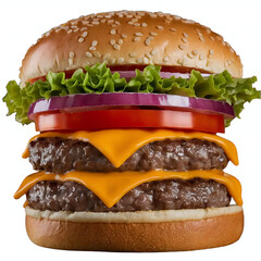 hamburger on white background