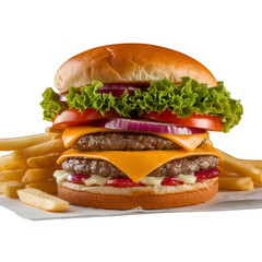 hamburger on white background