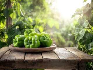 A green pepper in the garden.