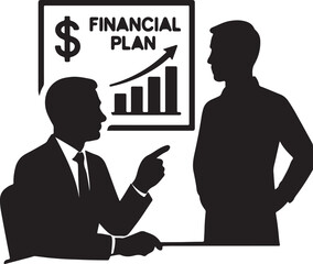 Business professionals reviewing financial strategy and discussing future growth prospects