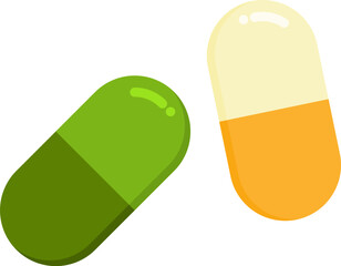 Colorful capsule pills display assorted medical medication