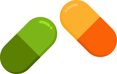 Colorful capsule pills display assorted medical medication