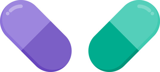 Colorful capsule pills display assorted medical medication