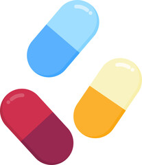 Colorful capsule pills display assorted medical medication