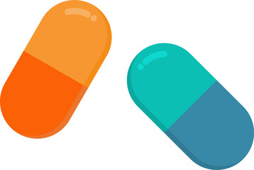 Colorful capsule pills display assorted medical medication