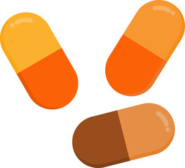 Colorful capsule pills display assorted medical medication