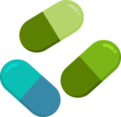 Colorful capsule pills display assorted medical medication