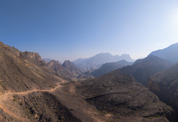 Epic view of mountain valley in Oman
