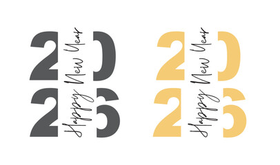 2026 gold New year, vector banner.
