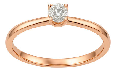 Elegant rose gold ring featuring a petite solitaire diamond.