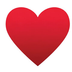 Red Heart Symbol with Gradient on White Background love icon