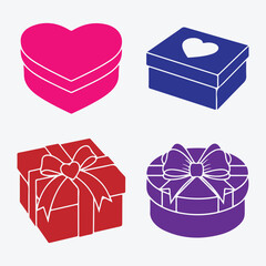 set of vector gift boxes