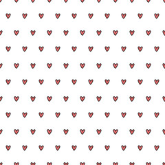 seamless pattern with red hearts