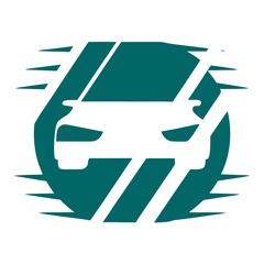 Brush Stroke Car Silhouette Logo