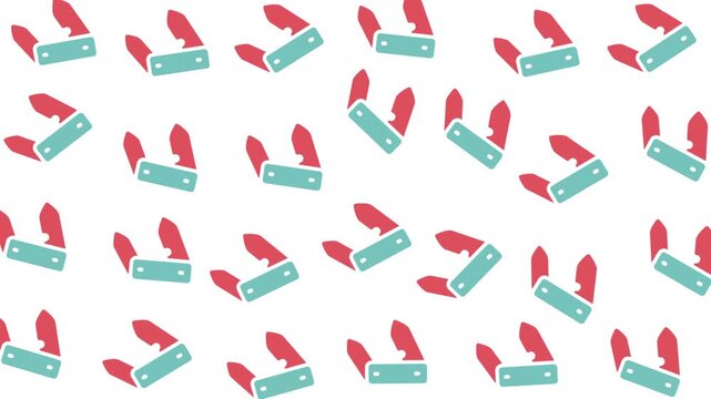 Pattern of Vintage Razors, Traditional Shaving Tools, Repeated Design, Flat Lay, Minimalist Graphic, White Background