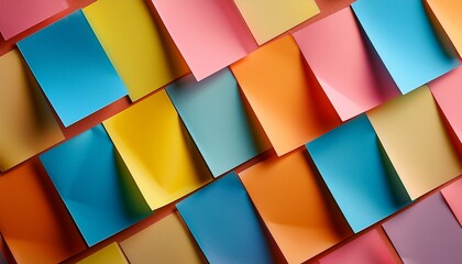 colorful pastel sticky notes arranged in grid pattern