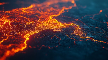 Military surveillance region map movement tracking heat zones critical area monitoring. 