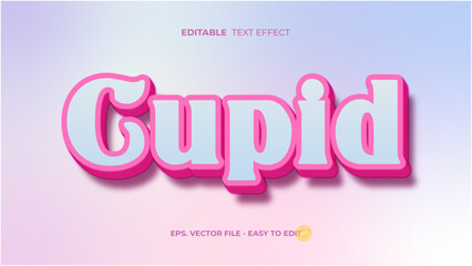 Cupid Valentines Day Soft Pink 3D Editable Text Effect