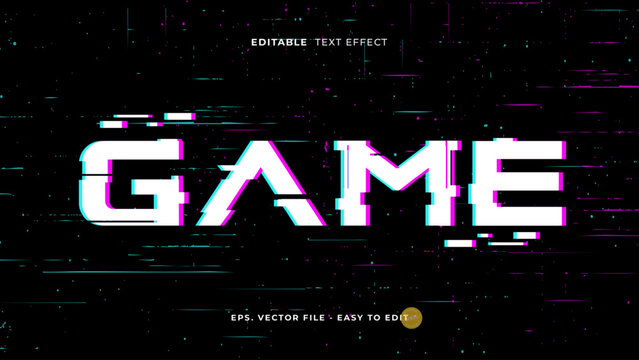 Modern Game Glitch Digital Editable Text Effect