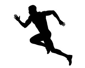 Silhouette of a young man running