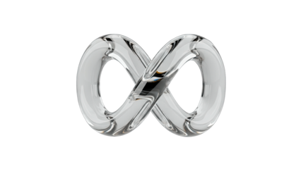 Glass Infinity Symbol Isolated on White Background