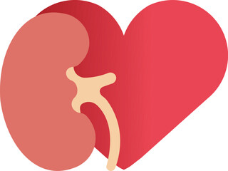 Kidney and Heart Organ Health Symbol