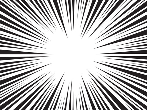Manga effect line backdrop. Abstract book rays background. Vector illustration. 