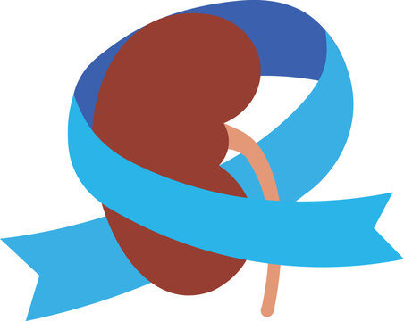 Kidney Health Awareness with Blue Ribbon