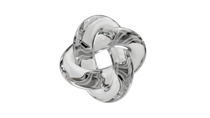Glass Torus Knot on White Background
