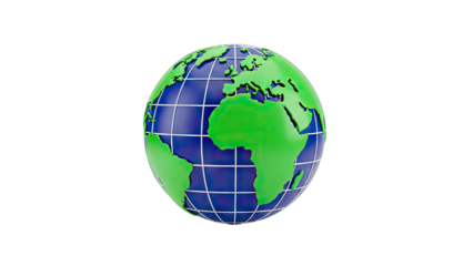 Globe of Earth on White Background