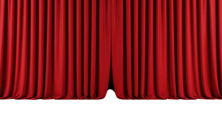 Red velvet stage curtains partially open on black background red curtains theater