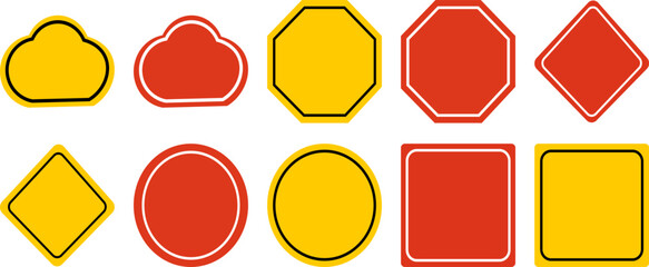 Set of various traffic signs and symbols for safety