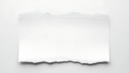 Obraz premium Torn piece of white paper on a gray background